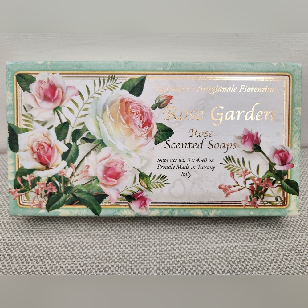 Saponificio Artigianale Fiorentino Rose Scented Handmade Soaps Three 4.40 OZ